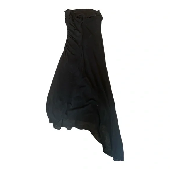 Vintage Laundry By Shelli Segal Black Asymmetrical Sheath Dress-size 6 - Picture 2 of 5